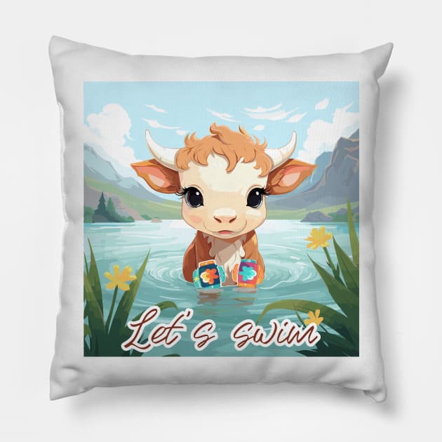 Let's swim Pillow by JessCrafts