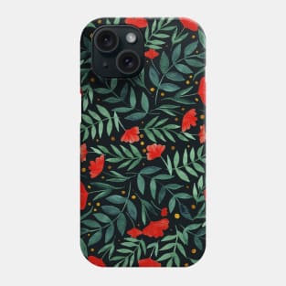 Magical garden - red, green, black Phone Case