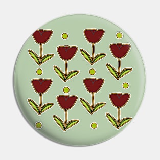 Berry Tulip Pattern Pin