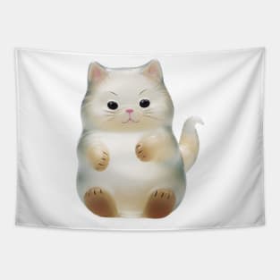 Cute Chubby Glass Cat Design Tapestry