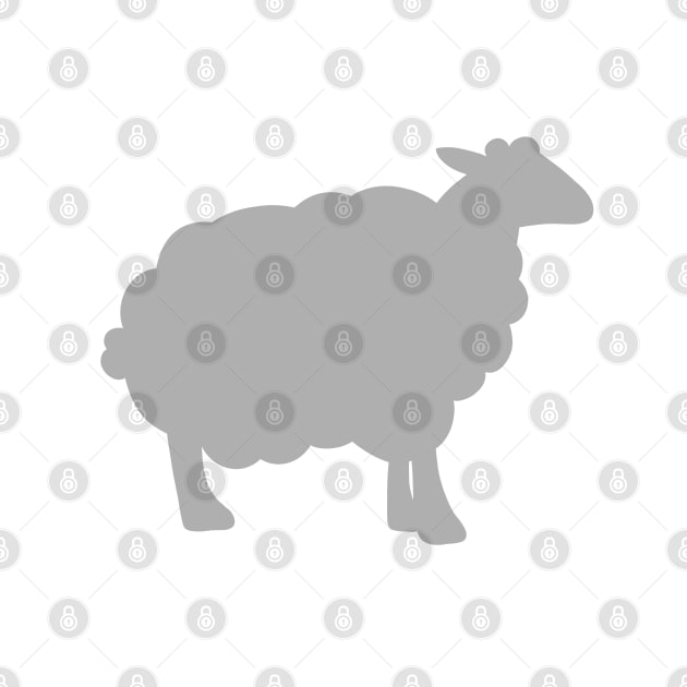 Sheep Silhouette Pattern in Grey on Mustard Yellow by OneThreeSix