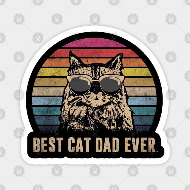 Vintage Best Cat Dad Ever Funny Father_s Day Gift Shirt Magnet by HomerNewbergereq