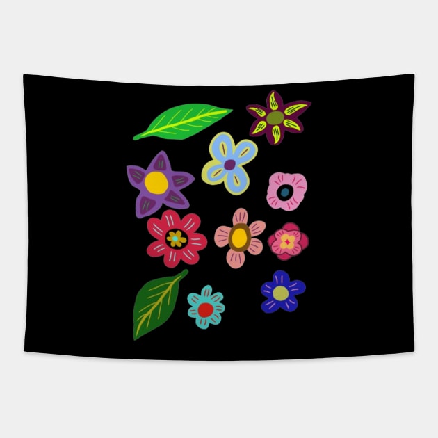 Colorful Flowers Tapestry by SaBa Store