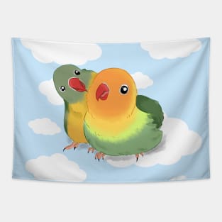 Lovebirds and cloud Tapestry