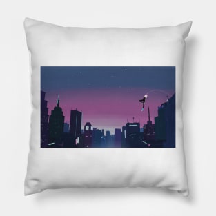 Spider-Gwen Trans Flag Sunset Pillow