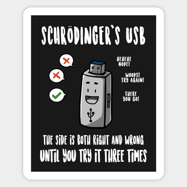 blød forening Altid Schrödinger's USB - Schrodinger - Sticker | TeePublic