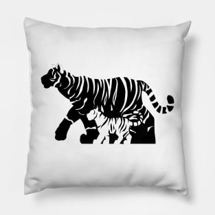 Black and White Tigers Pillow