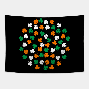 St Patricks Day Shamrock Green White Orange Tapestry