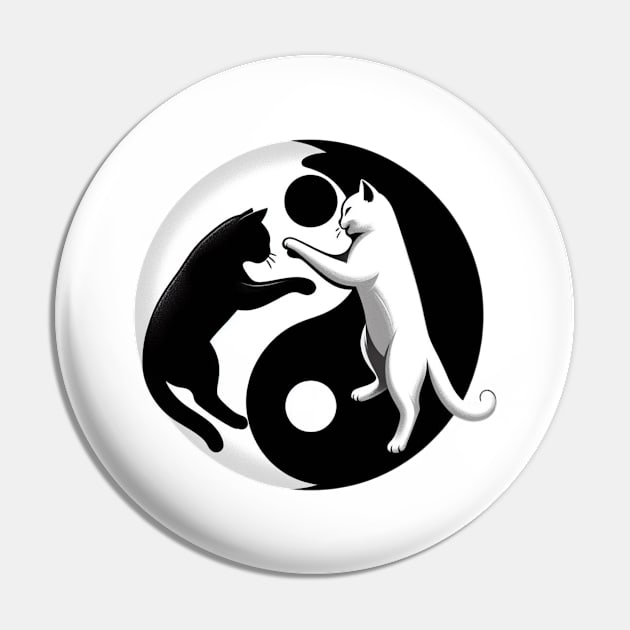 Ying Yang Cats Pin by Shawn's Domain