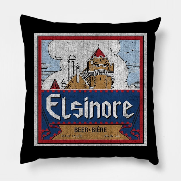 Vintage Elsinore Beer 1983 Pillow by Hand And Finger