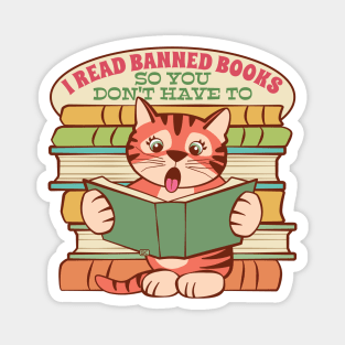 I Read Banned Books Cat Magnet