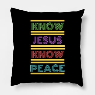 Know Jesus Know Peace | Christian Typography Pillow