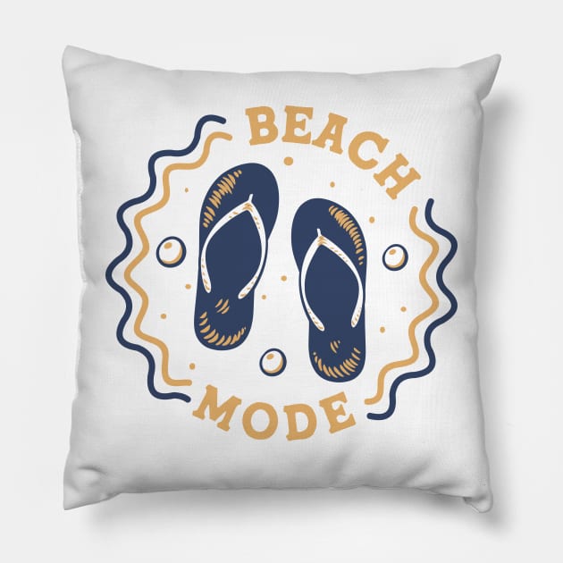 Beach Mode // Fun Summer Flip Flop Badge Pillow by SLAG_Creative