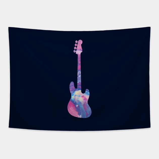 Bass Guitar Watercolor Texture Tapestry by nightsworthy