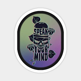 Speak Your Mind Skull Sticker Magnet