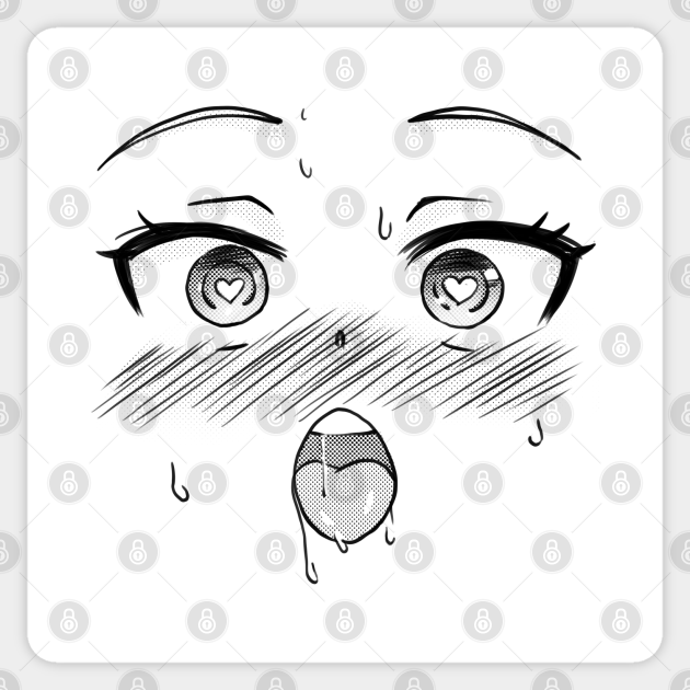 Ahegao Funny Manga Girl Sticker Teepublic You can find them quickly by searching. ahegao funny