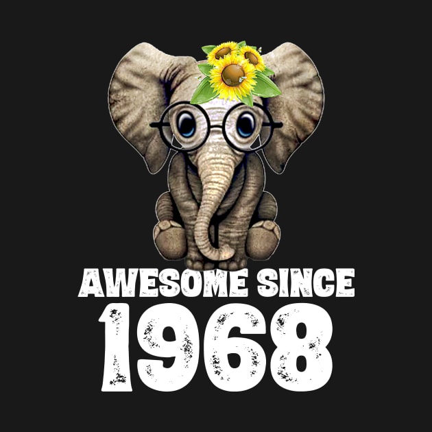 Awesome since 1968 52 Years Old Bday Gift 52th Birthday by DoorTees
