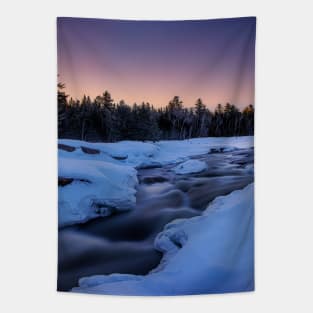 The Quiet Elegance of Pabineau Winter Flow V1 Tapestry