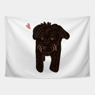 Black Poodle Mix Tapestry