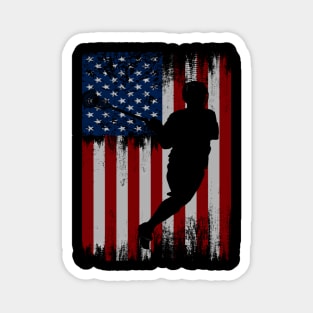 lacrosse american flag Magnet