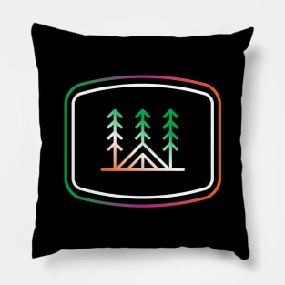 Camping Tree and Tent Pillow