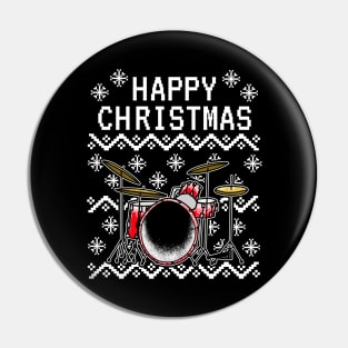 Drummer Ugly Christmas Musician Drum Teacher Pin