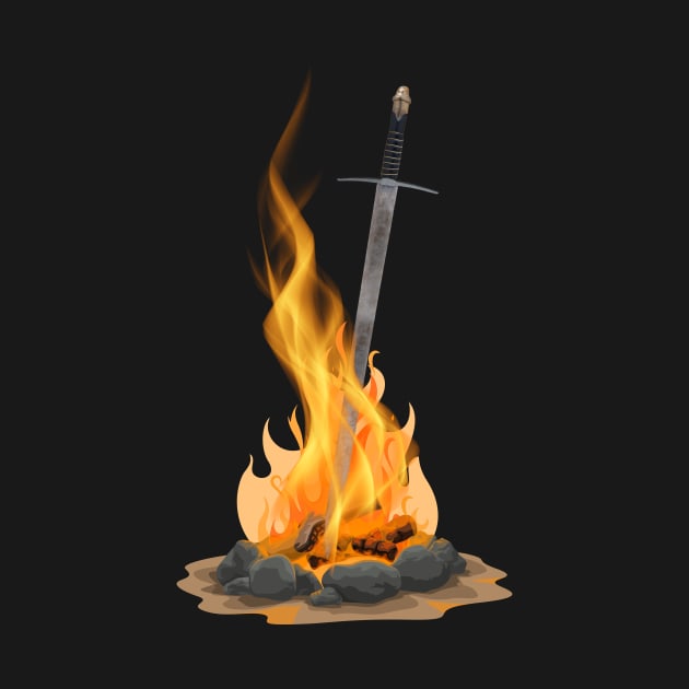 Bonfire with sword by Psychodelic Goat
