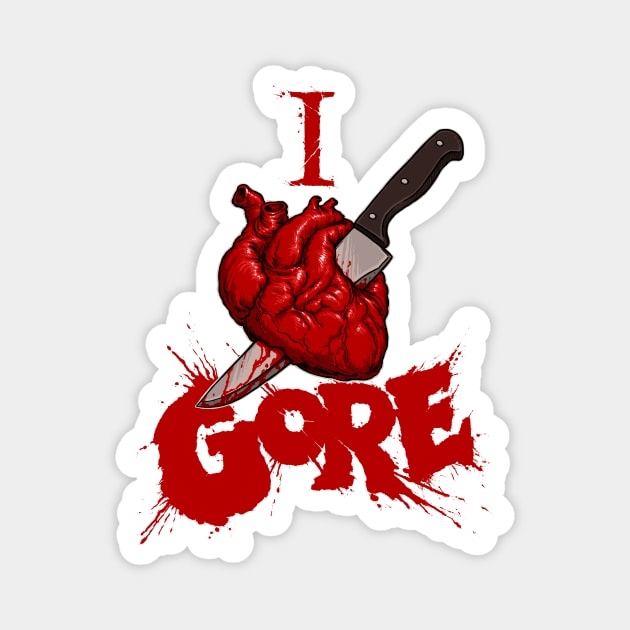 I heart gore Magnet by Moutchy