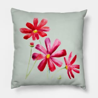 Red cosmos flowers Pillow