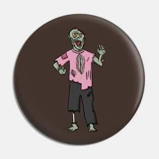 Creepy Zombie Digital Illustration Pin