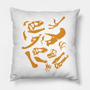 Dinosaur Bones (Gold) Pillow