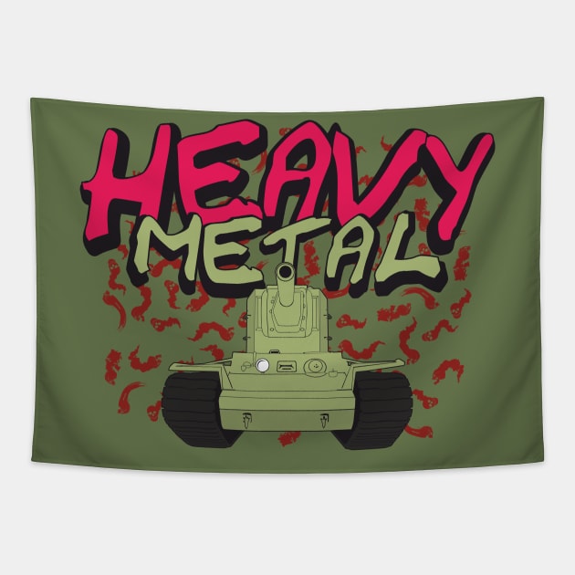 Heavy Metal Russian KV-2 Tank Tapestry by FAawRay