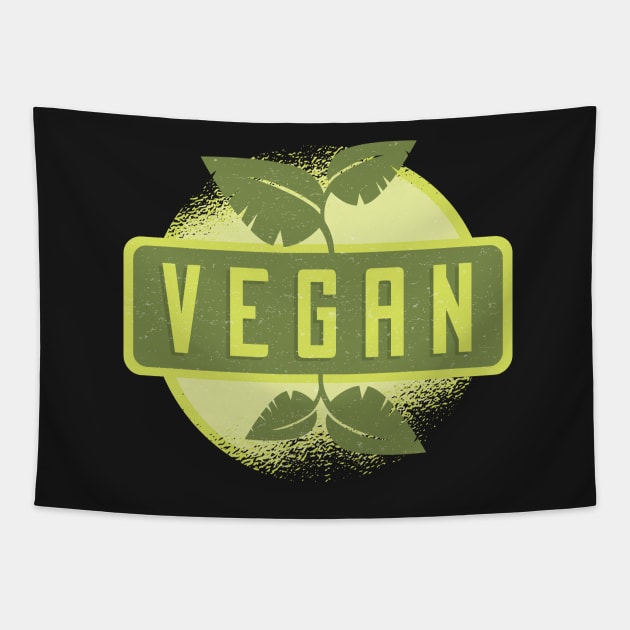 Vegan Logo Vintage Style Tapestry by Shadowbyte91