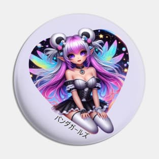 Goth Fairy Panda Girl Pin