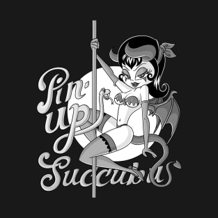 Funny Pin Up Succubus female demon 666 Pole Dace girl T-Shirt