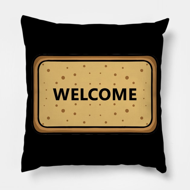 Welcome Mat Pillow by fromherotozero