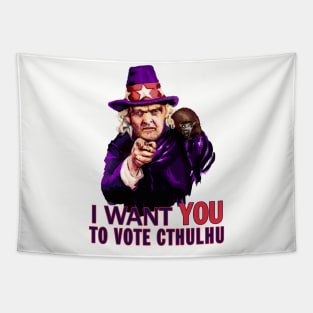 Aunt Keziah I Want You to Vote Cthulhu 2020 Tapestry