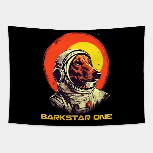 Unisex Tshirt 'barkstar One' | A Dachshund Conquers Space Tapestry by Indigo Lake
