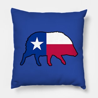 Javelina Silhouette with Texas Flag Pillow