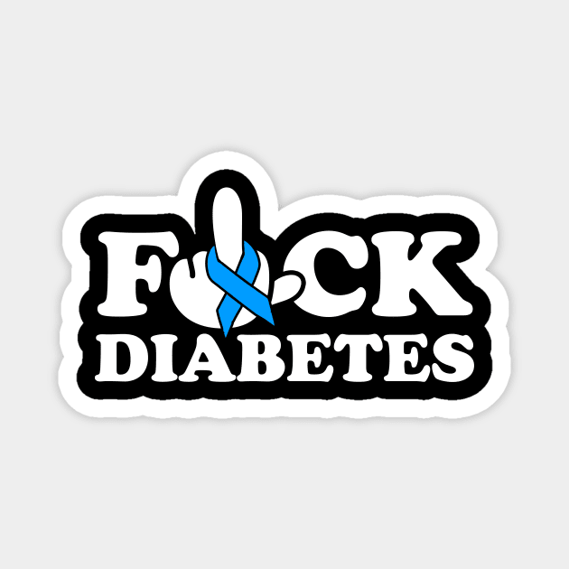 F*ck Diabetes Awareness Blue Ribbon Gift Magnet by thuylinh8