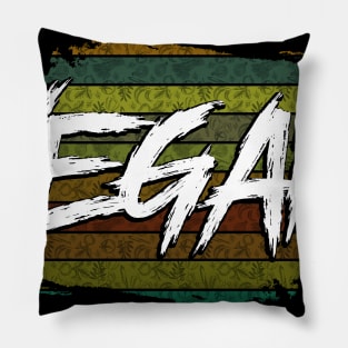 Retro Colored Vegan Stripes T-Shirt Pillow