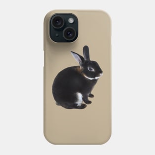 Dark Brown and White Mini Rex Rabbit Phone Case