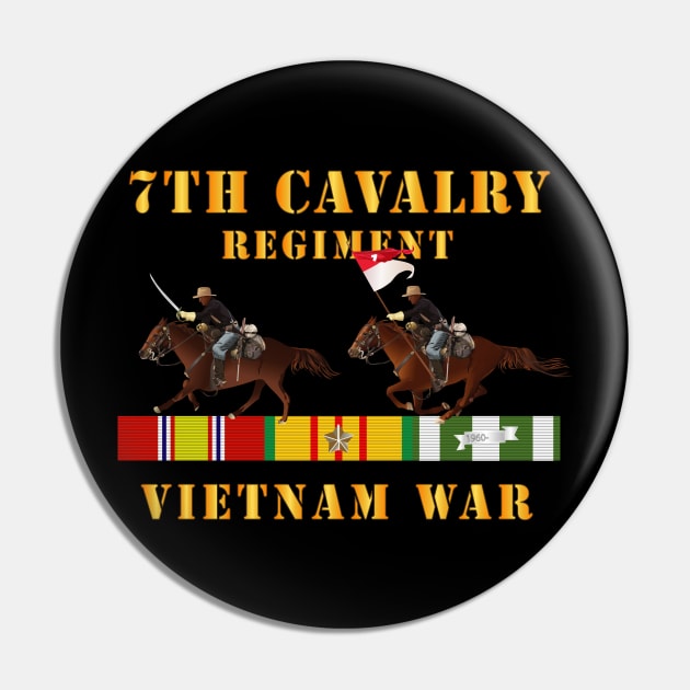 7th Cavalry Regiment - Vietnam War wt 2 Cav Riders and VN SVC Pin by twix123844