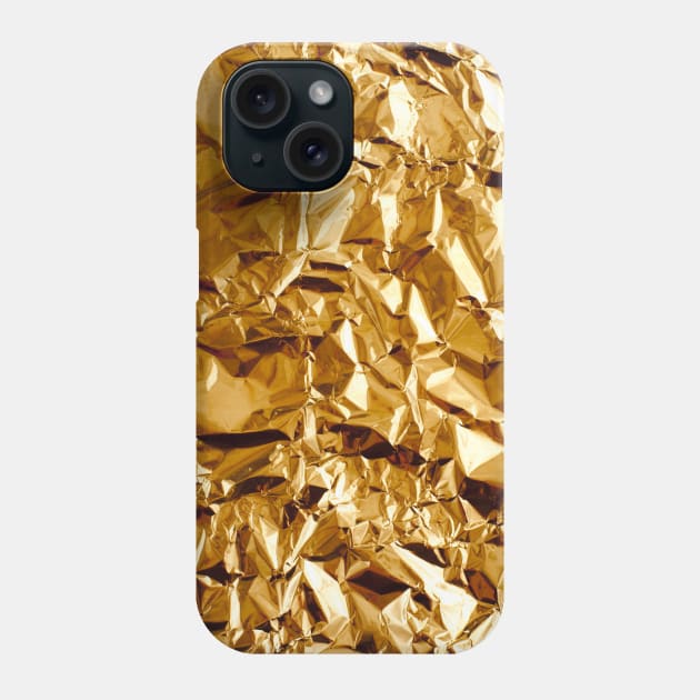 Crumpled Golden Foil Phone Case by Jirka Svetlik