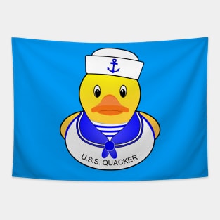 Cool Rubber duck sailor Tapestry