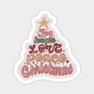 Christmas Word Art Joy Hope Love Magnet