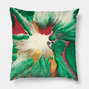 Green and Red Floral Spin Pillow