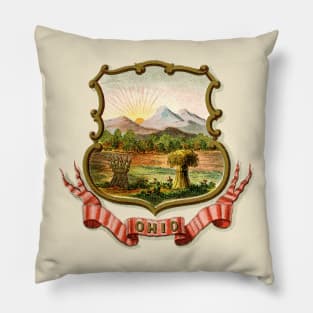 1876 Ohio Coat of Arms Pillow