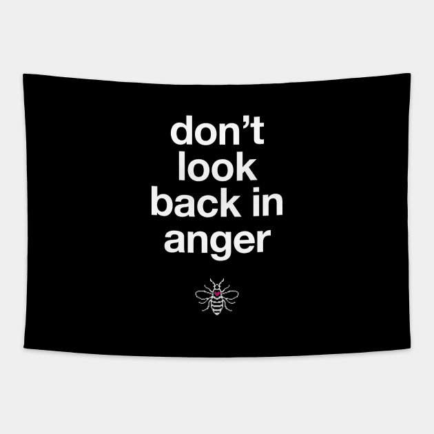 Oasis Don't Look Back In Anger Love Manchester Bee Tapestry by buttercreative