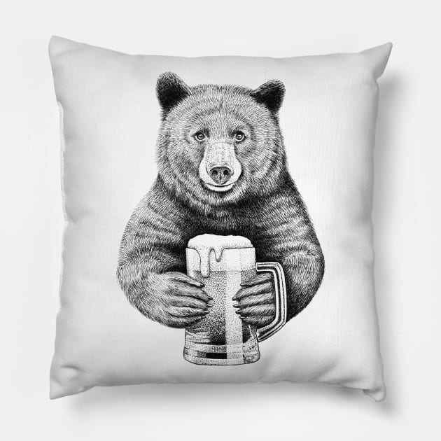 Bear Beer Pillow by HabbyArt